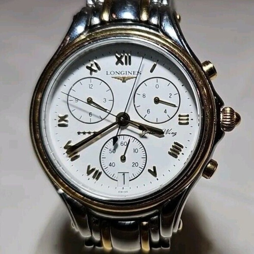 Vintage 1969 Longines Golden Wing Gold Mens Watch L3.610.5 35mm Stainless Steel - Picture 2 of 13